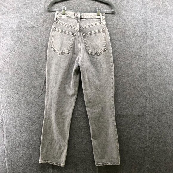 Abercrombie & Fitch 90s Ultra High Rise Curve Love Jeans Women 24/00S Gray Denim - Picture 2 of 10
